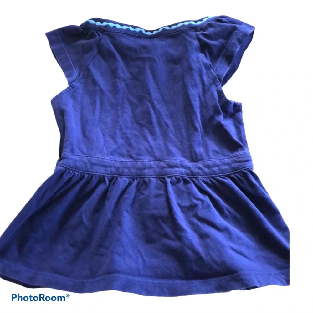 Cottagecore‎ Blue Embroidery Peplum Top 5T
